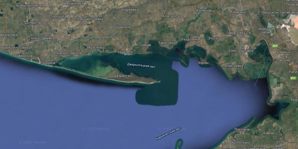 Джарылгачский залив на карте